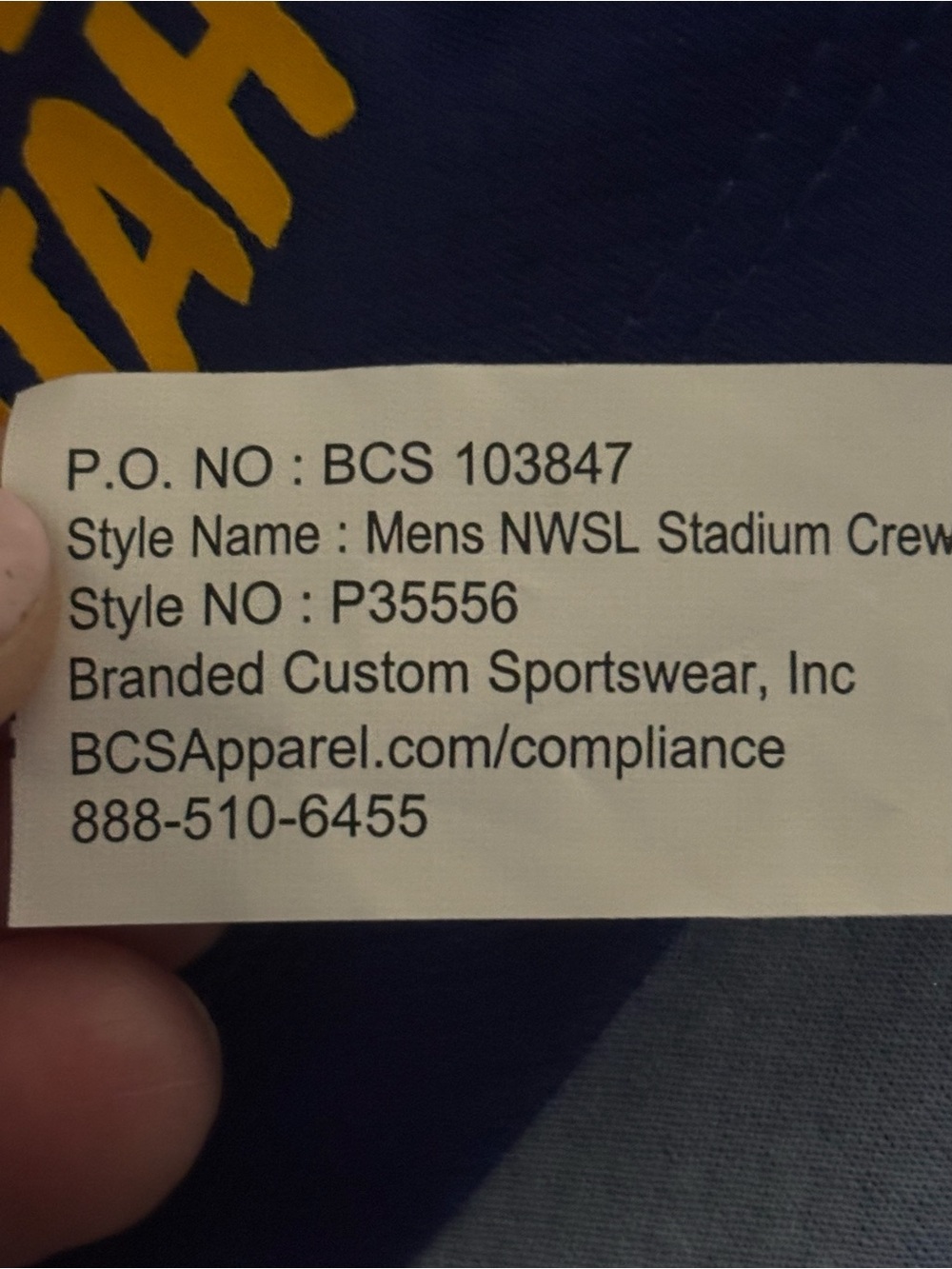Nike Utah Royals Stadium Away Blue & Yellow Dri-fit Jersey - Men’s Sz M. NWT - Picture 12 of 12